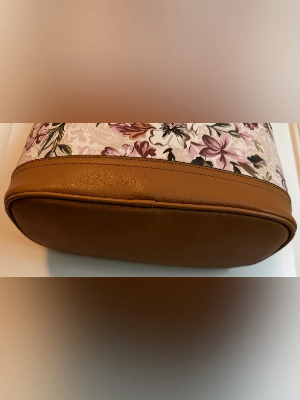 Giani Bernini Floral Print Shoulder Bag Blush Pink Brown Hobo Purse - Picture 8 of 13